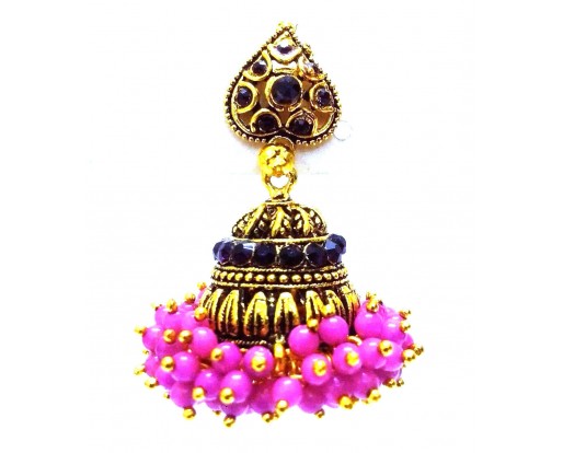 Golden Oxidized Earrings Jhumka Jhumki Bali Jewelry Bollywood Drop Dangle Long E28